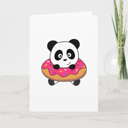 Sweet Panda Beer Pandas Donut Streusel Kaart (Voorkant)