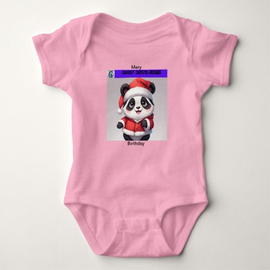 Sweet Panda Christmas Babykleding Schrijfbaar Romper (Voorkant)