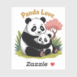 Sweet Panda Love Terug naar school Stickers