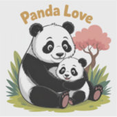 Sweet Panda Love Terug naar school Stickers (Voorkant)