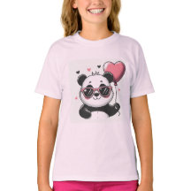 Sweet Panda met een hartballon T-shirt