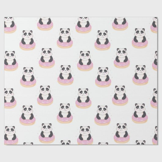 Sweet Panda Pattern Cadeaupapier (Vlak)