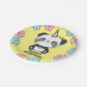 Sweet Panda Unicorn Girls Floral Personalized Pape Papieren Bordje (Gekanteld)