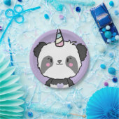 Sweet Panda Unicorn Girls Rainbow Birthday Papieren Bordje (Feest)