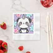 Sweet Panda Unicorn Girls Rainbow Birthday Servet (Insitu)