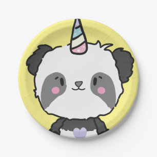 Sweet Panda Unicorn Girly Birthday Paper Bord