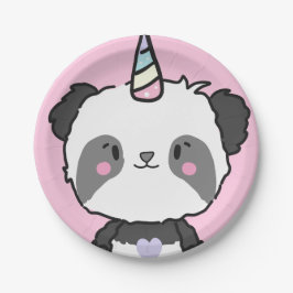 Sweet Panda Unicorn Girly Birthday Paper Bord