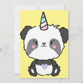 Sweet Panda Unicorn Girly Uitnodiging (Achterkant)