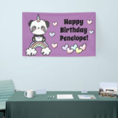 Sweet Panda Unicorn Rainbow Hearts Birthday Spandoek (Beurs)