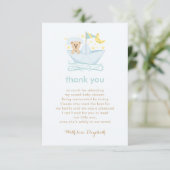 Sweet Paper Boat Beer Baby shower Bedankkaart (Staand voorkant)