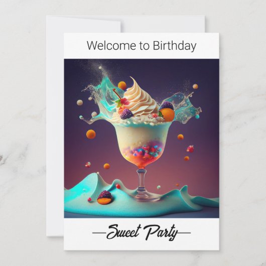 Sweet Party. Oorspronkelijke uitnodiging. Save The Date (Voorkant)