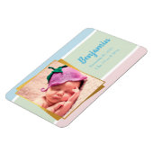 Sweet Pastel Baby Boy Foto geboortedatum Magneet (Linkerzijde)