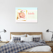 Sweet Pastel Baby Girl Foto geboortedatum Canvas Afdruk (Insitu (Slaapkamer))