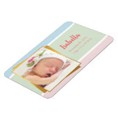Sweet Pastel Baby Girl Foto geboortedatum Magneet (Linkerzijde)