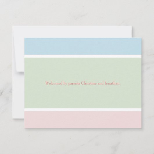 Sweet Pastel Baby Girl Foto geboortedatum Notitiekaartje (Achterkant)