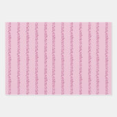Sweet Pastel & Bold Roze Waterverf Hart Gestreept Inpakpapier Vel (Voorkant 3)