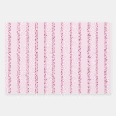 Sweet Pastel & Bold Roze Waterverf Hart Gestreept Inpakpapier Vel (Voorkant 2)