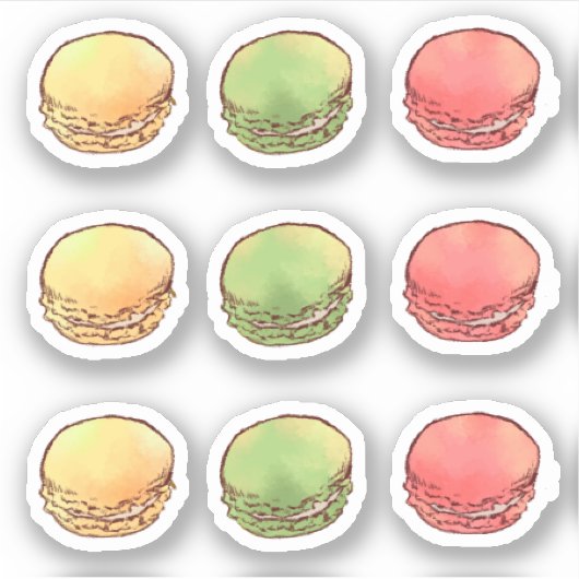 Sweet Pastel Color Macarons Sticker (Voorkant)