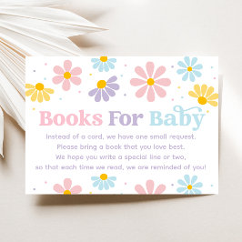 Sweet Pastel Daisy Baby shower Boek Verzoek Informatiekaartje