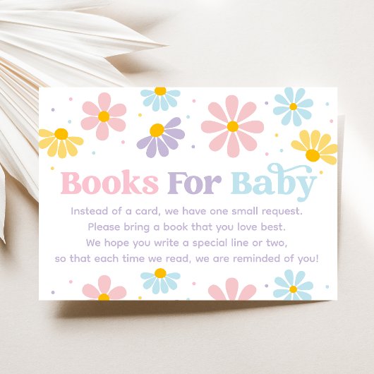 Sweet Pastel Daisy Baby shower Boek Verzoek Informatiekaartje