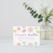 Sweet Pastel Daisy Baby shower Luier Raffle Informatiekaartje (Staand voorkant)