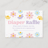 Sweet Pastel Daisy Baby shower Luier Raffle Informatiekaartje (Voorkant)