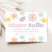 Sweet Pastel Daisy Baby shower Luier Raffle Informatiekaartje