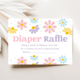 Sweet Pastel Daisy Baby shower Luier Raffle Informatiekaartje