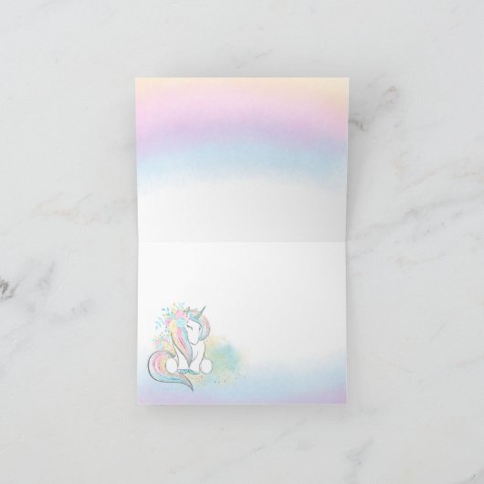 Sweet Pastel Eenhoorn Dank u Kaarten (Binnen)