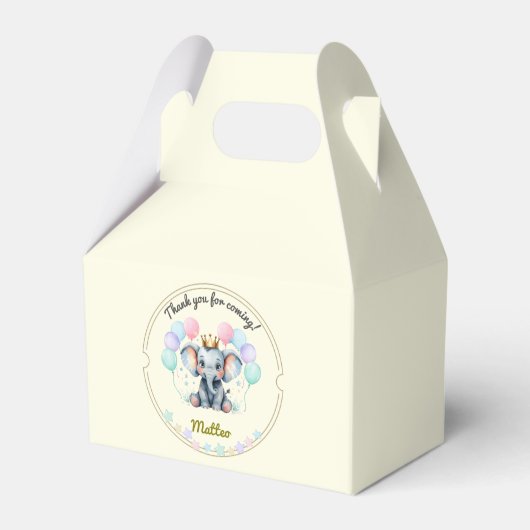 Sweet Pastel Elephant – editable Bedankdoosjes (Voorkant Zijde)