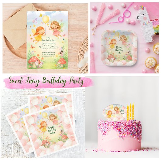 Sweet Pastel Fairy verjaardagsuitnodiging voor mei Kaart