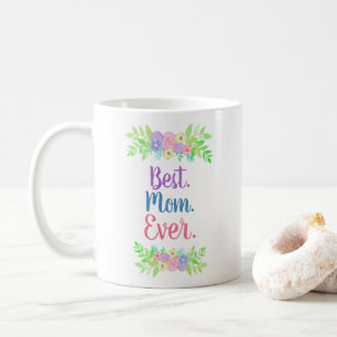 Sweet Pastel Floral Best Mam Ever Pink Blue Paars Koffiemok