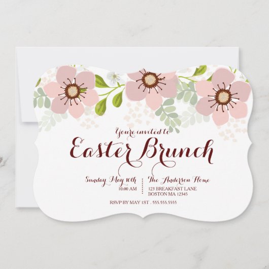 Sweet Pastel Floral Easter Brunch Uitnodiging (Voorkant)