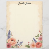 Sweet Pastel Flowers Stationery Paper Briefhoofd (Voorkant)