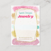 Sweet Pastel Glitter Jewelry Display Packaging Visitekaartje (Voorkant)