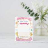 Sweet Pastel Glitter Jewelry Display Packaging Visitekaartje (Staand voorkant)