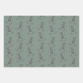 Sweet Pastel Green, Pink, Taupe Gingerbread Cookie Inpakpapier Vel (Voorkant 3)