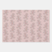 Sweet Pastel Green, Pink, Taupe Gingerbread Cookie Inpakpapier Vel (Voorkant)
