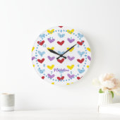 Sweet Pastel Hearts Clock Grote Klok (Huis)