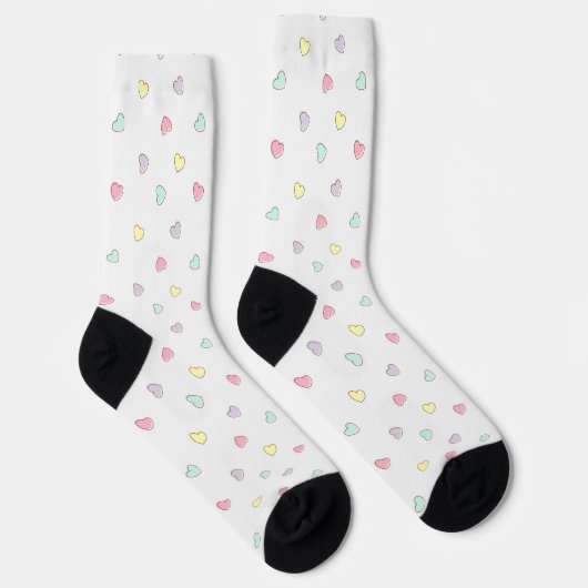 Sweet Pastel Hearts Pattern Sokken (Rechts)