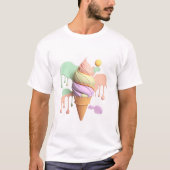 Sweet Pastel Ice Cream Cone T-Shirt (Voorkant)