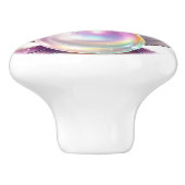 Sweet Pastel Iridescent Pearl Seashell Keramische Knop (Zijkant)