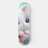 Sweet Pastel Kawaii Kitten Easter Eggs Persoonlijk Skateboard (Voorkant)