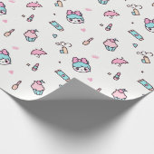 Sweet Pastel Kawaii Pattern – Stars & Makeup Cadeaupapier (Hoek)