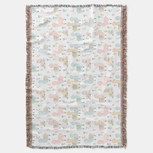 Sweet Pastel Llamas Deken (Voorkant Verticaal)