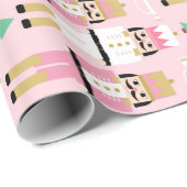 Sweet Pastel Nutkraker Kerstmis Cadeaupapier (Rol Hoek)