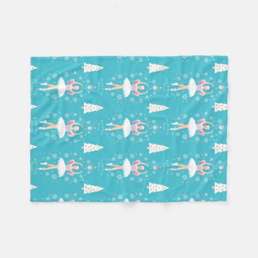 Sweet Pastel Nutkraker Kerstmis Fleece Deken (Voorkant (Horizontaal))