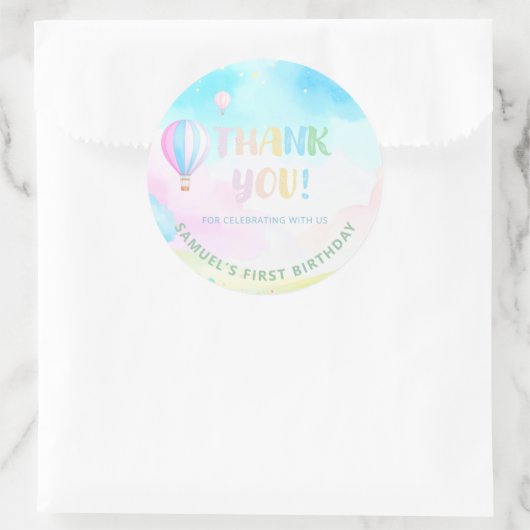 Sweet pastel onederland 1st Birthday Favoriet Ronde Sticker (Tas)