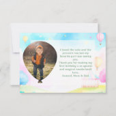 Sweet pastel onederland waterverf 1e verjaardag bedankkaart (Achterkant)