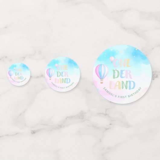 Sweet pastel onederland waterverf 1e verjaardag confetti (Voorkanten)